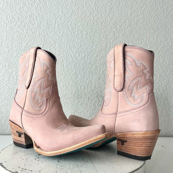Lane SMOKESHOW Pink Cowboy Bootie Womens 7 Pink Leather...